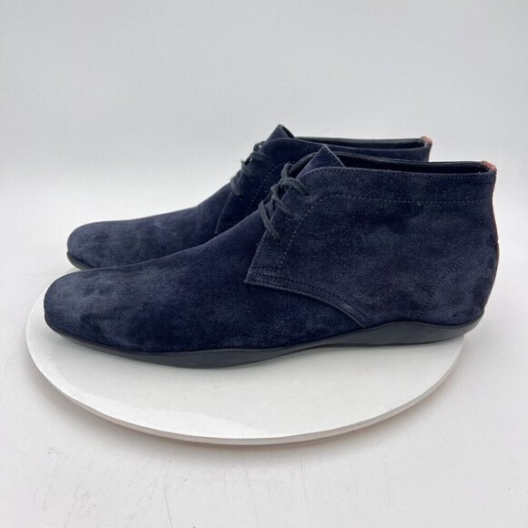 Harrys of London Men Size 9.5 Blue Navy Suede Vibram Sole Ankle Chukka Boot - Picture 2 of 13